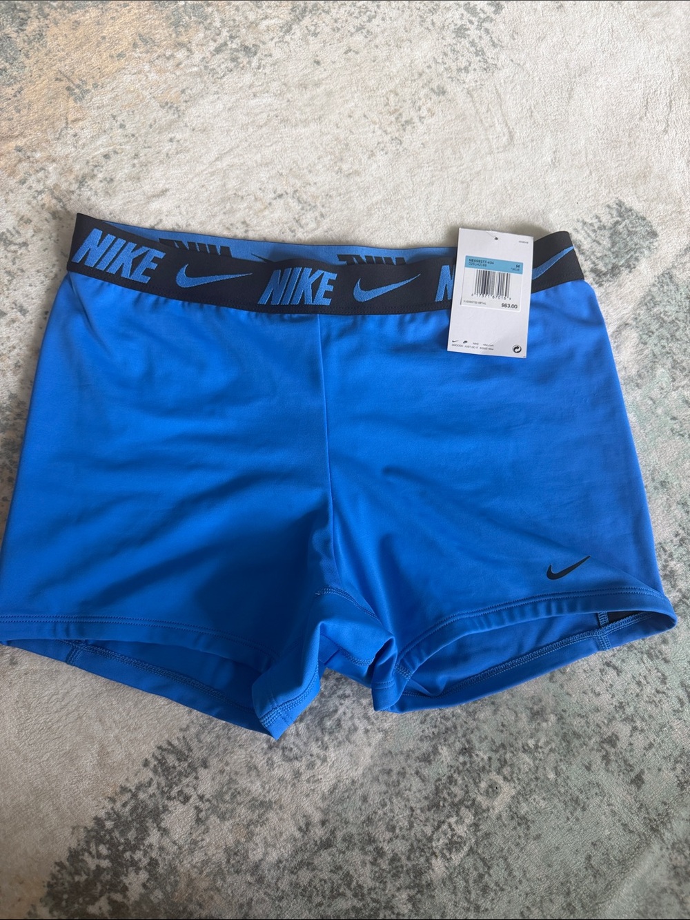 Nike Women’s Electric Blue Logo Elastic-Waist Bike Shorts